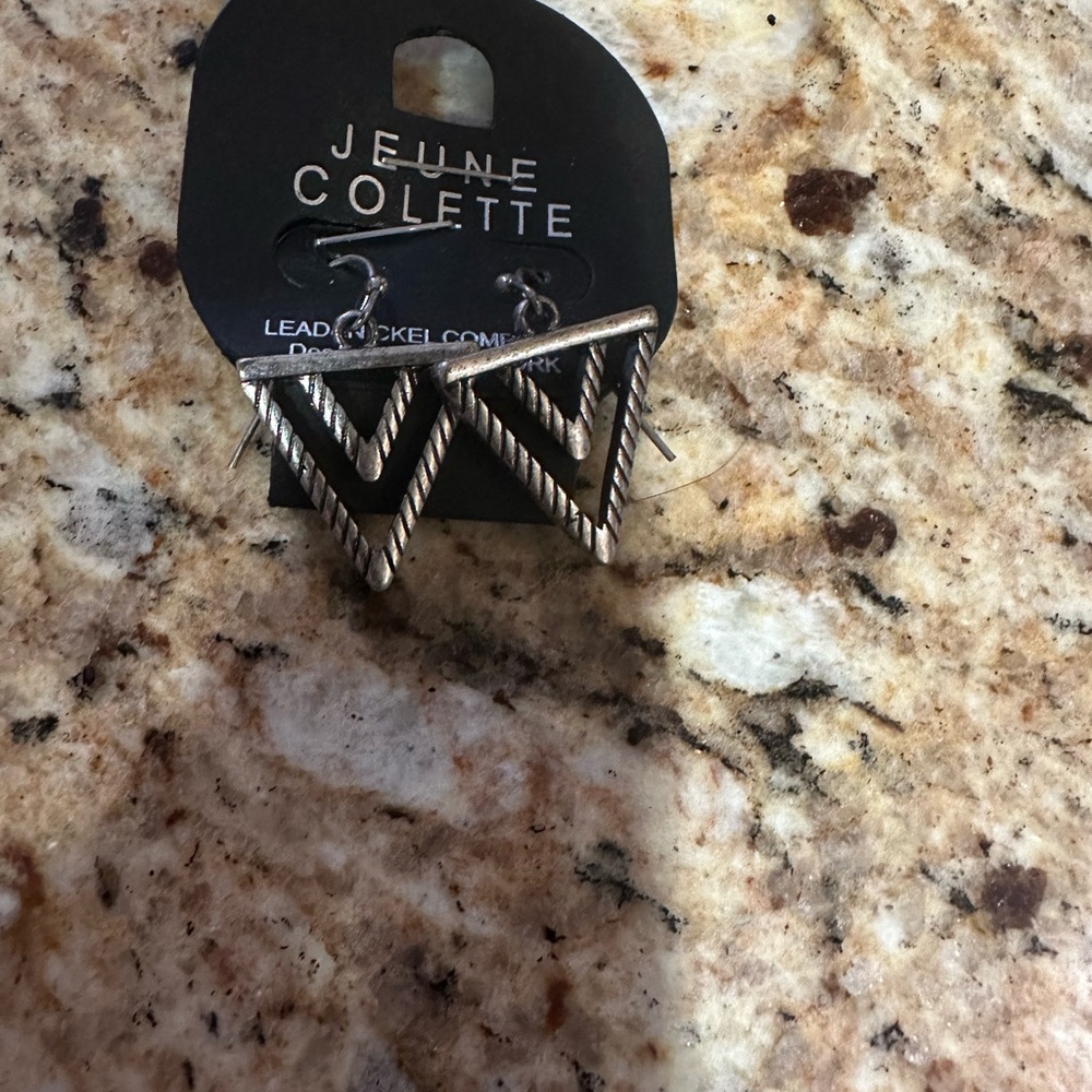 Silver Chevron Earrings